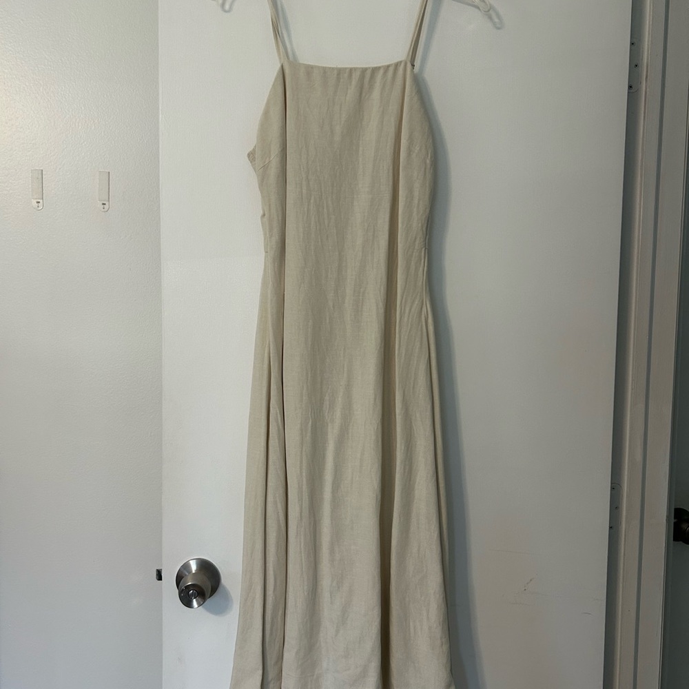 J. Jill Soft Cream Spaghetti-Strap Maxi Dress